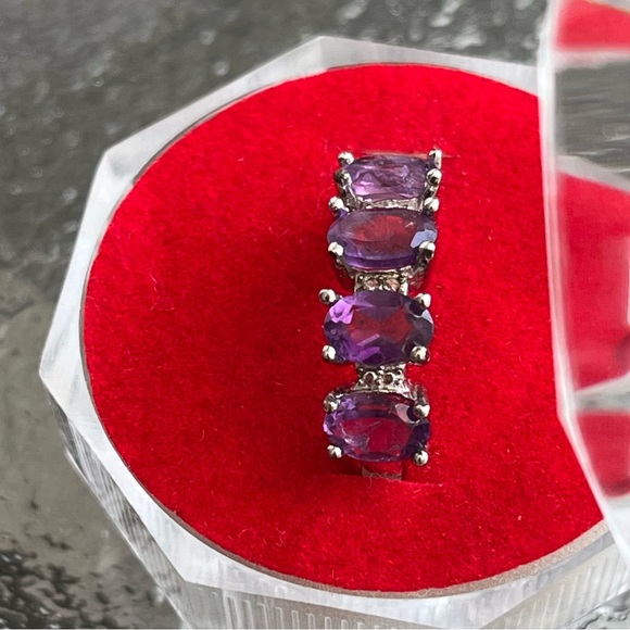 Amethyst And Moissanite Ring Size 8 - Picture 3 of 4